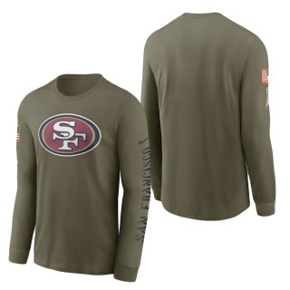 Men's San Francisco 49ers Olive 2022 Salute To Service Long Sleeve T-Shirt