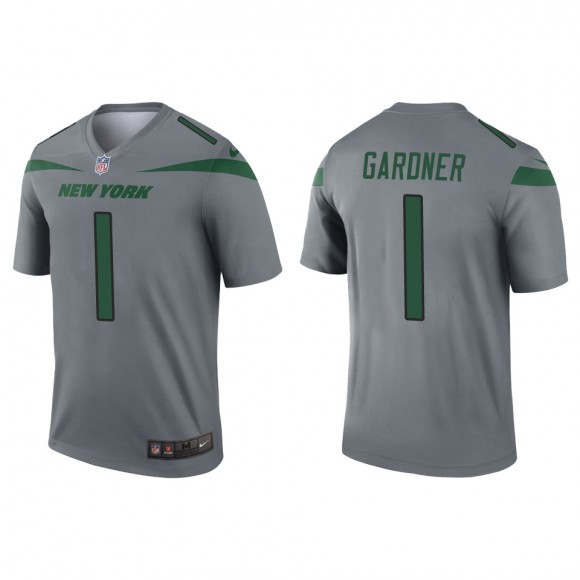 Men's Jets Sauce Gardner Gray 2022 NFL Draft Inverted Legend Jersey