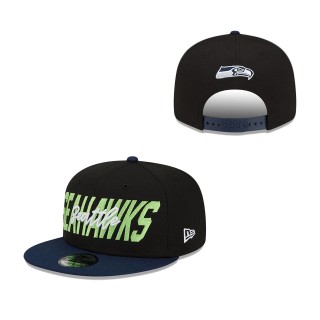 Seattle Seahawks Black Navy 2022 NFL Draft 9FIFTY Snapback Adjustable Hat