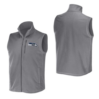Men's Seattle Seahawks NFL x Darius Rucker Collection by Fanatics Gray Polar Fleece Full-Zip Vest