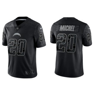 Men's Los Angeles Chargers Sony Michel Black Reflective Limited Jersey