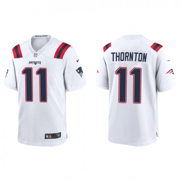 Men's New England Patriots Tyquan Thornton White Game Jersey