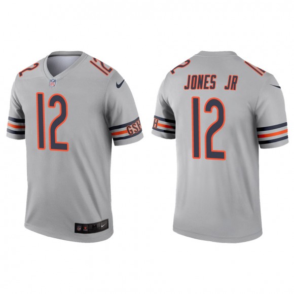 Men's Bears Velus Jones Jr. Silver Inverted Legend Jersey