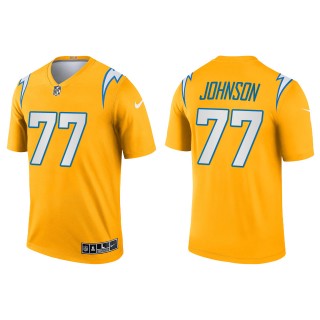Men's Chargers Zion Johnson Gold 2022 NFL Draft Inverted Legend Jersey