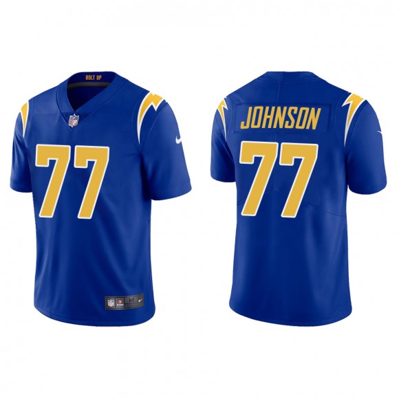 Men's Chargers Zion Johnson Royal 2022 NFL Draft Alternate Vapor Limited Jersey