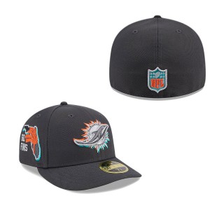 Miami Dolphins Graphite 2024 NFL Draft Low Profile 59FIFTY Fitted Hat