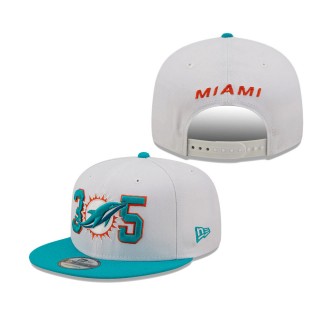 Men's Miami Dolphins White Aqua Three Zero Five 9FIFTY Snapback Hat