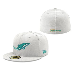 Men's Miami Dolphins New Era White Omaha Elemental 59FIFTY Fitted Hat
