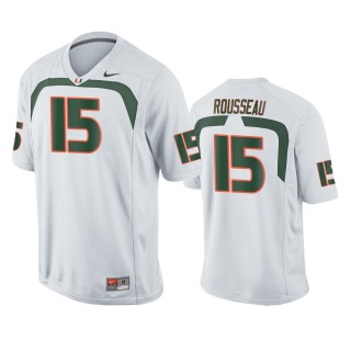 Miami Hurricanes Gregory Rousseau White Game College Football Jersey