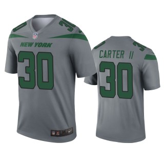 New York Jets Michael Carter II Gray Inverted Legend Jersey