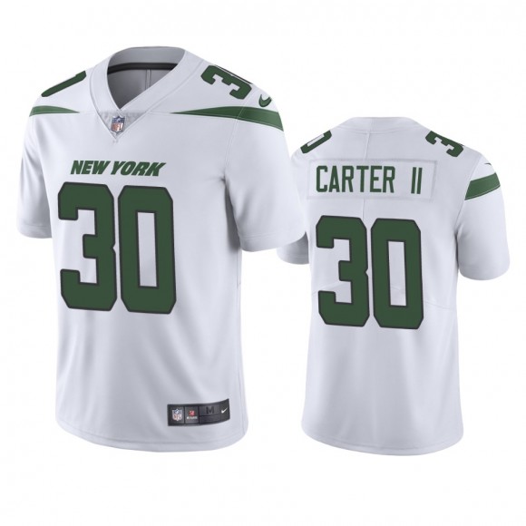 Michael Carter II New York Jets White Vapor Limited Jersey