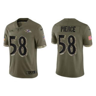 Michael Pierce Baltimore Ravens Olive 2022 Salute To Service Limited Jersey