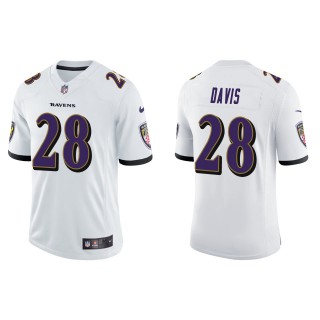 Men's Baltimore Ravens Mike Davis White Vapor Limited Jersey