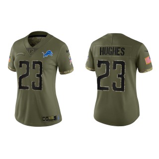 Mike Hughes Women's Detroit Lions Olive 2022 Salute To Service Limited Jersey