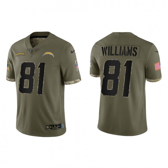 Mike Williams Los Angeles Chargers Olive 2022 Salute To Service Limited Jersey