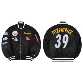 Minkah Fitzpatrick Alpha Industries X Pittsburgh Steelers MA-1 Bomber Black Jacket