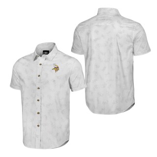 Minnesota Vikings NFL x Darius Rucker Collection White Woven Short Sleeve Button Up Shirt