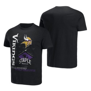 Men's Minnesota Vikings NFL x Staple Black World Renowned T-Shirt