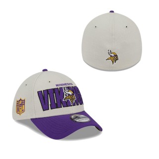 Men's Minnesota Vikings Stone Purple 2023 NFL Draft 39THIRTY Flex Hat