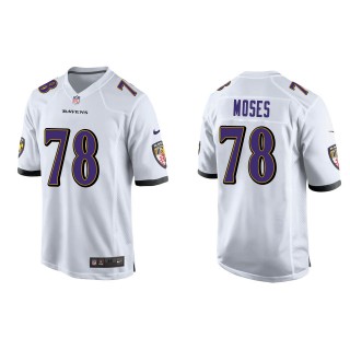 Men's Baltimore Ravens Morgan Moses White Game Jersey