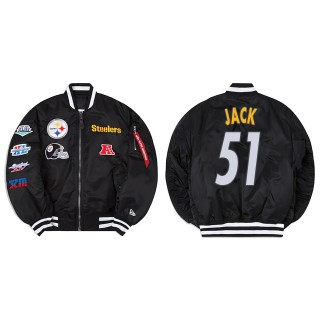 Myles Jack Alpha Industries X Pittsburgh Steelers MA-1 Bomber Black Jacket