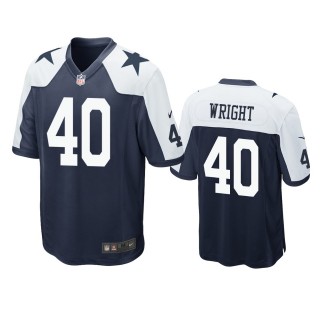 Dallas Cowboys Nahshon Wright Navy Alternate Game Jersey