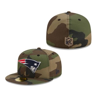 Men's New England Patriots New Era Camo Woodland 59FIFTY Fitted Hat