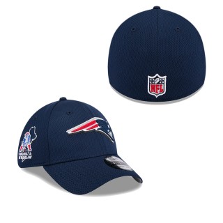 New England Patriots Navy 2024 NFL Draft 39THIRTY Flex Hat