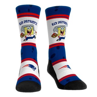 New England Patriots NFL x Nickelodeon Spongebob Squarepants Team Up Crew Socks