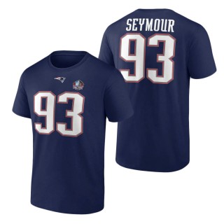 Men's New England Patriots Richard Seymour Fanatics Branded Navy Hall of Fame Name & Number T-Shirt