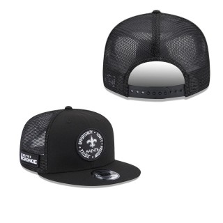 Men's New Orleans Saints Black 2022 Inspire Change Trucker 9FIFTY Adjustable Snapback Hat