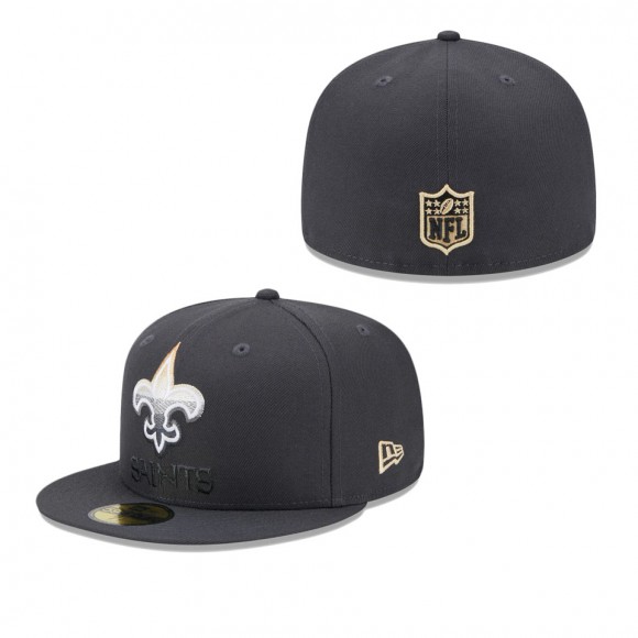 Men's New Orleans Saints Graphite Color Dim 59FIFTY Fitted Hat