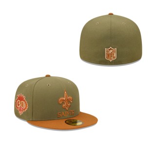 New Orleans Saints Olive Brown Toasted Peanut 59FIFTY Fitted Hat
