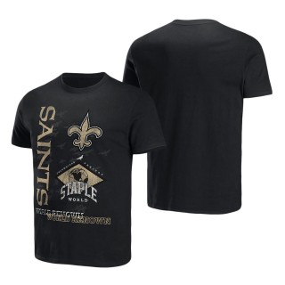 Men's New Orleans Saints NFL x Staple Black World Renowned T-Shirt