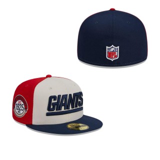 Giants Cream Navy 2023 Sideline Historic 59FIFTY Fitted Hat