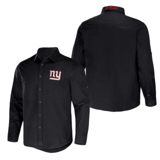 Men's New York Giants NFL x Darius Rucker Collection by Fanatics Black Convertible Twill Long Sleeve Button-Up Shirt