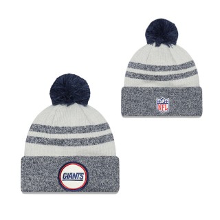 Men's New York Giants Royal 2022 Sideline Historic Cuffed Pom Knit Hat