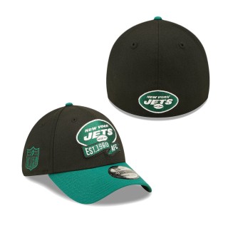 Men's New York Jets Black SEC 2022 Sideline 39THIRTY Flex Hat