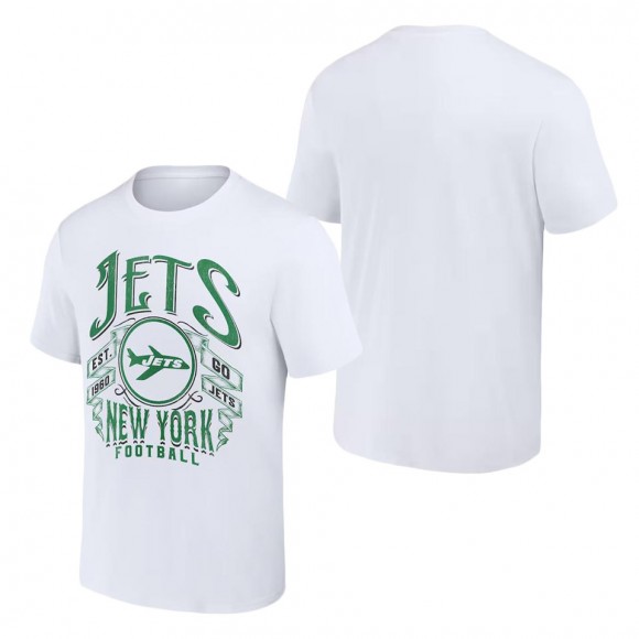 New York Jets NFL x Darius Rucker Collection White Vintage Football T-Shirt