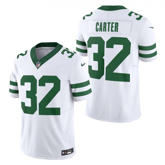 Jets Michael Carter White Legacy Vapor F.U.S.E. Limited Jersey