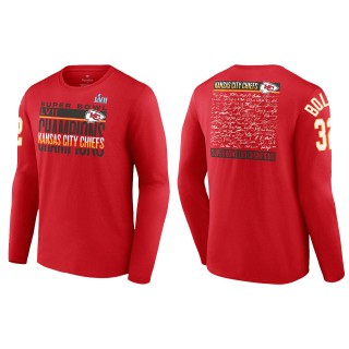 Nick Bolton Kansas City Chiefs Red Super Bowl LVII Champions Signature Roster Long Sleeve T-Shirt