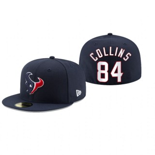 Houston Texans Nico Collins Navy Omaha 59FIFTY Fitted Hat