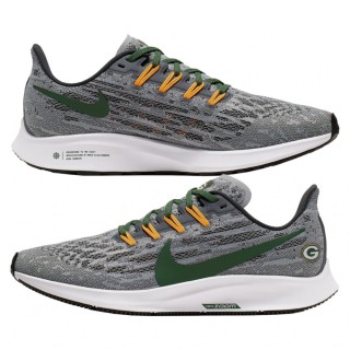 Unisex Nike Air Zoom Pegasus 36 Green Bay Packers Gray Green Running Shoes
