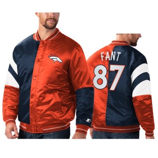 Broncos Noah Fant Orange Navy Split Jacket