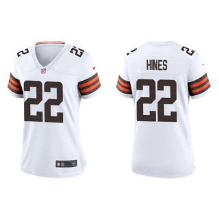Women's Nyheim Hines Browns White Game Jersey
