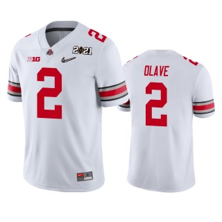 Ohio State Buckeyes Chris Olave White 2021 National Championship Jersey