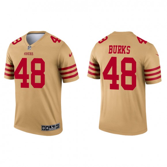 Men's San Francisco 49ers Oren Burks Gold Inverted Legend Jersey