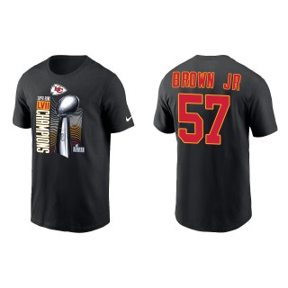 Orlando Brown Jr. Kansas City Chiefs Black Super Bowl LVII Champions Lombardi Trophy T-Shirt