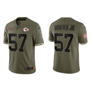 Orlando Brown Jr. Kansas City Chiefs Olive 2022 Salute To Service Limited Jersey