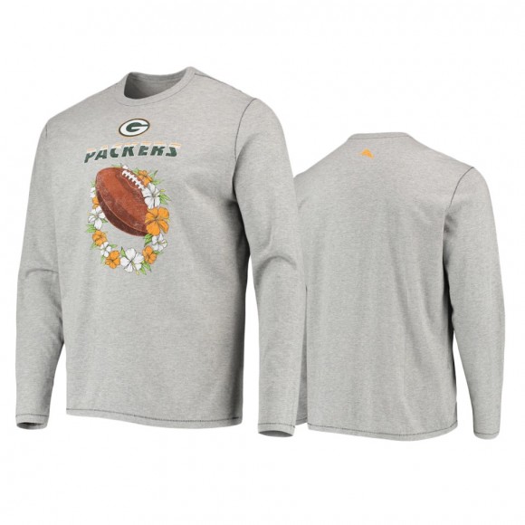 Green Bay Packers Heathered Gray Sport Lei Pass Long Sleeve T-Shirt